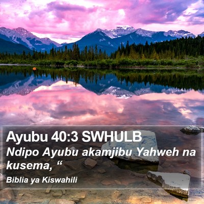 Ayubu 40:3 SWHULB Bible Verse Image