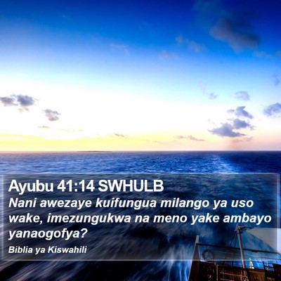 Ayubu 41:14 SWHULB Bible Verse Image