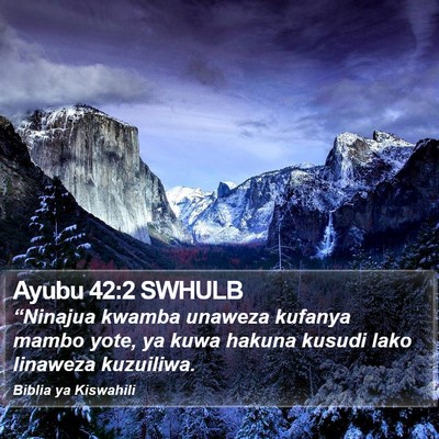 Ayubu 42:2 SWHULB Bible Verse Image