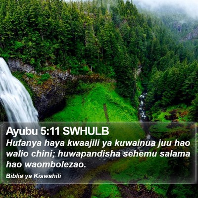 Ayubu 5:11 SWHULB Bible Verse Image