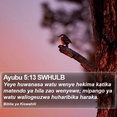 Ayubu 5:13 SWHULB Bible Verse Image