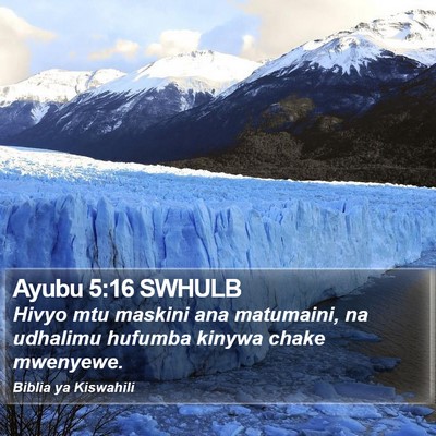 Ayubu 5:16 SWHULB Bible Verse Image