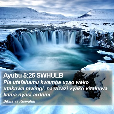 Ayubu 5:25 SWHULB Bible Verse Image