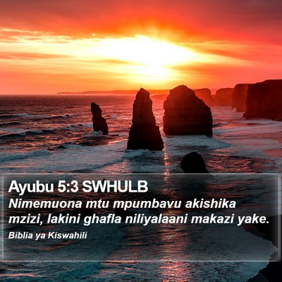 Ayubu 5:3 SWHULB Bible Verse Image