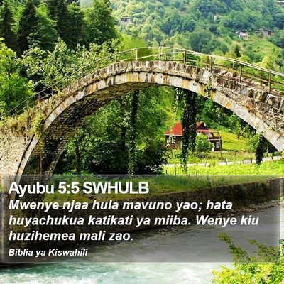 Ayubu 5:5 SWHULB Bible Verse Image