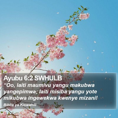 Ayubu 6:2 SWHULB Bible Verse Image