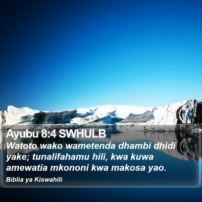 Ayubu 8:4 SWHULB Bible Verse Image