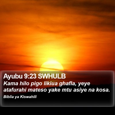 Ayubu 9:23 SWHULB Bible Verse Image