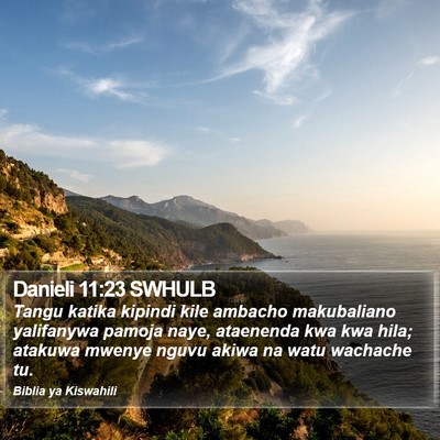 Danieli 11:23 SWHULB Bible Verse Image