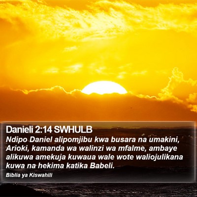 Danieli 2:14 SWHULB Bible Verse Image