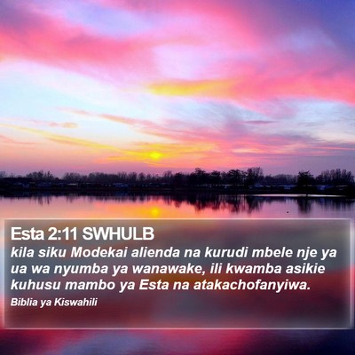 Esta 2:11 SWHULB Bible Verse Image