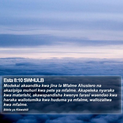 Esta 8:10 SWHULB Bible Verse Image