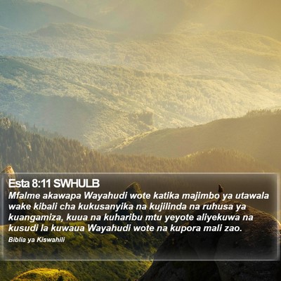 Esta 8:11 SWHULB Bible Verse Image