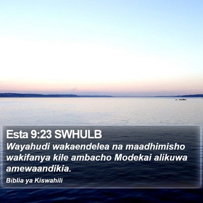 Esta 9:23 SWHULB Bible Verse Image