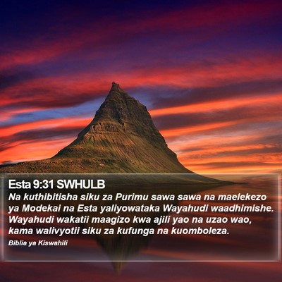 Esta 9:31 SWHULB Bible Verse Image