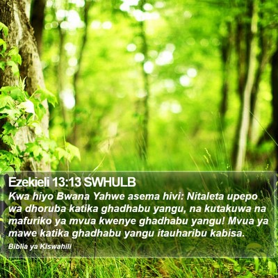 Ezekieli 13:13 SWHULB Bible Verse Image