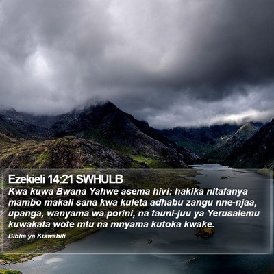 Ezekieli 14:21 SWHULB Bible Verse Image
