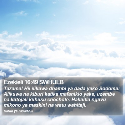 Ezekieli 16:49 SWHULB Bible Verse Image