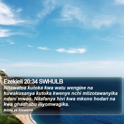 Ezekieli 20:34 SWHULB Bible Verse Image
