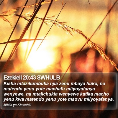 Ezekieli 20:43 SWHULB Bible Verse Image