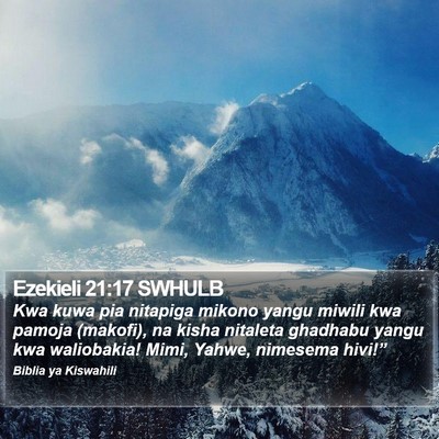 Ezekieli 21:17 SWHULB Bible Verse Image