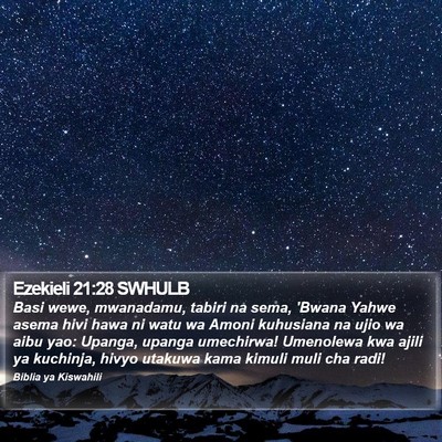 Ezekieli 21:28 SWHULB Bible Verse Image