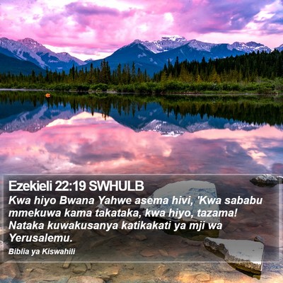 Ezekieli 22:19 SWHULB Bible Verse Image