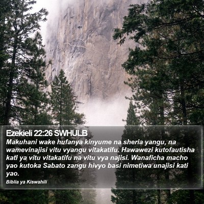 Ezekieli 22:26 SWHULB Bible Verse Image