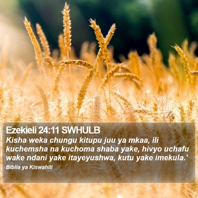 Ezekieli 24:11 SWHULB Bible Verse Image