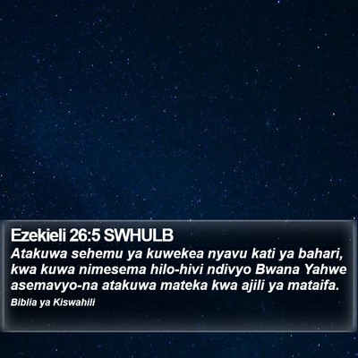 Ezekieli 26:5 SWHULB Bible Verse Image