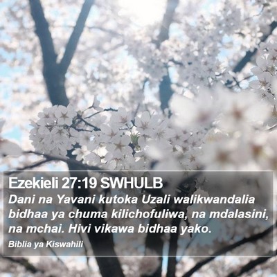 Ezekieli 27:19 SWHULB Bible Verse Image