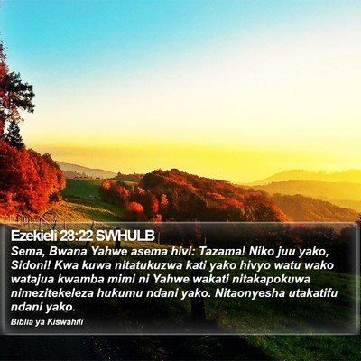 Ezekieli 28:22 SWHULB Bible Verse Image