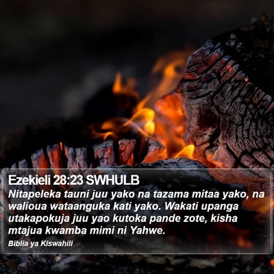 Ezekieli 28:23 SWHULB Bible Verse Image