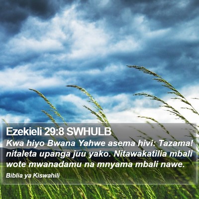 Ezekieli 29:8 SWHULB Bible Verse Image
