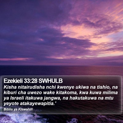 Ezekieli 33:28 SWHULB Bible Verse Image