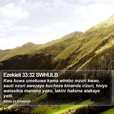 Ezekieli 33:32 SWHULB Bible Verse Image