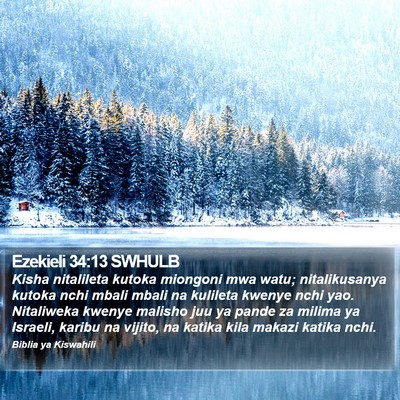 Ezekieli 34:13 SWHULB Bible Verse Image