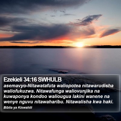 Ezekieli 34:16 SWHULB Bible Verse Image