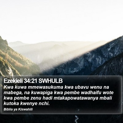 Ezekieli 34:21 SWHULB Bible Verse Image