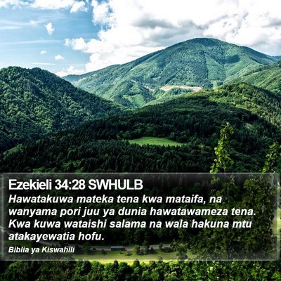 Ezekieli 34:28 SWHULB Bible Verse Image