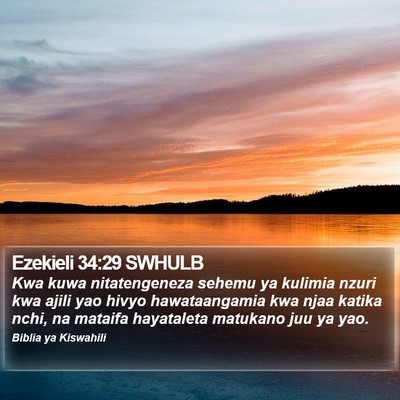 Ezekieli 34:29 SWHULB Bible Verse Image