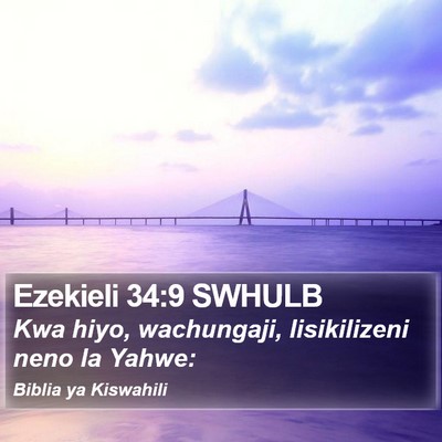 Ezekieli 34:9 SWHULB Bible Verse Image