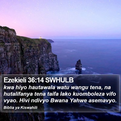Ezekieli 36:14 SWHULB Bible Verse Image