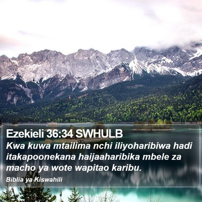Ezekieli 36:34 SWHULB Bible Verse Image