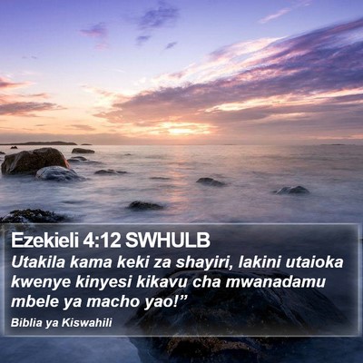 Ezekieli 4:12 SWHULB Bible Verse Image