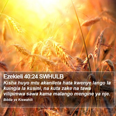 Ezekieli 40:24 SWHULB Bible Verse Image