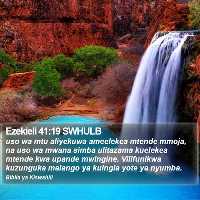 Ezekieli 41:19 SWHULB Bible Verse Image