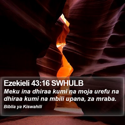 Ezekieli 43:16 SWHULB Bible Verse Image