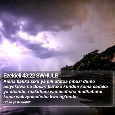 Ezekieli 43:22 SWHULB Bible Verse Image