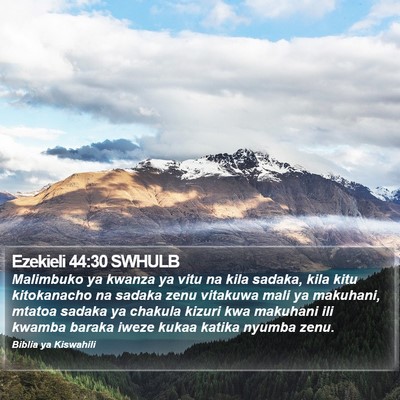 Ezekieli 44:30 SWHULB Bible Verse Image